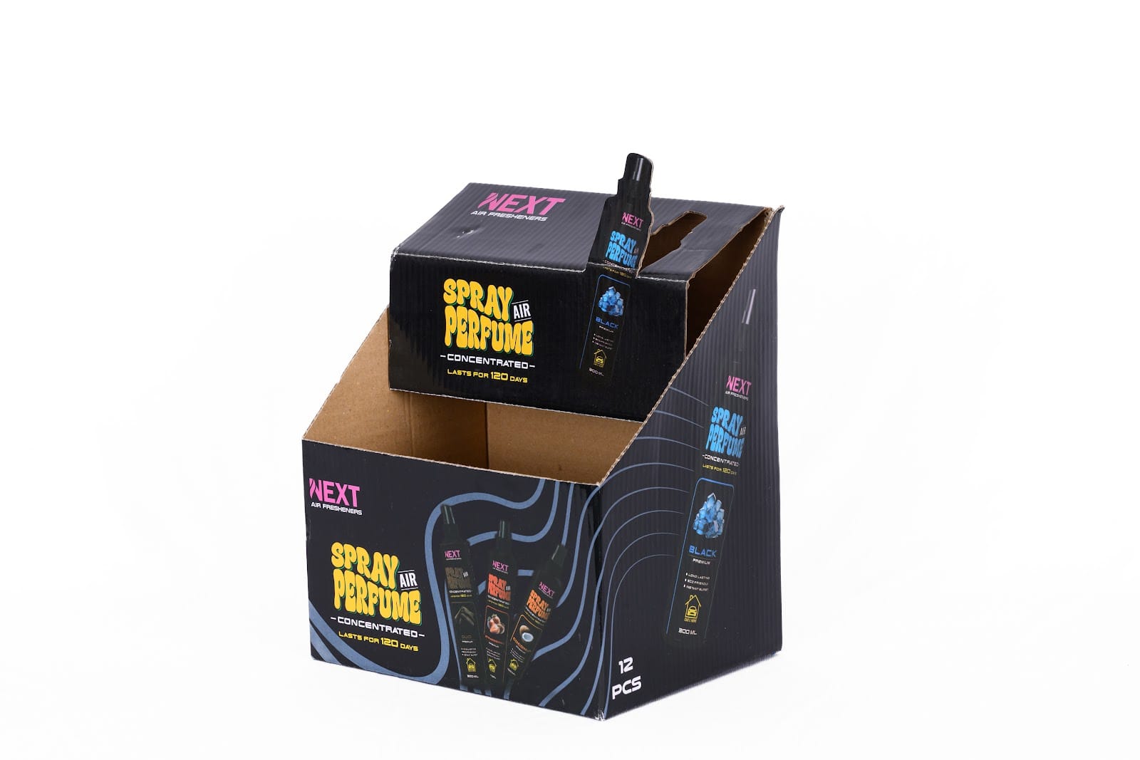 Printed cardboard counter display stand made by Techno Rapid — retail display unit 02